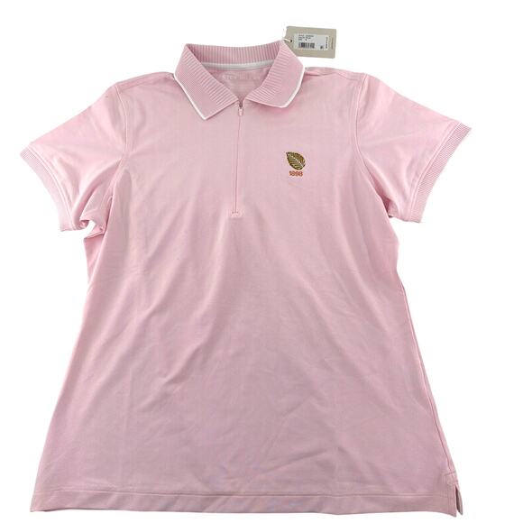 Peter Millar Women's Pink Whitworth Sport Mesh Short-Sleeve Polo Tee Size M - Picture 5 of 9